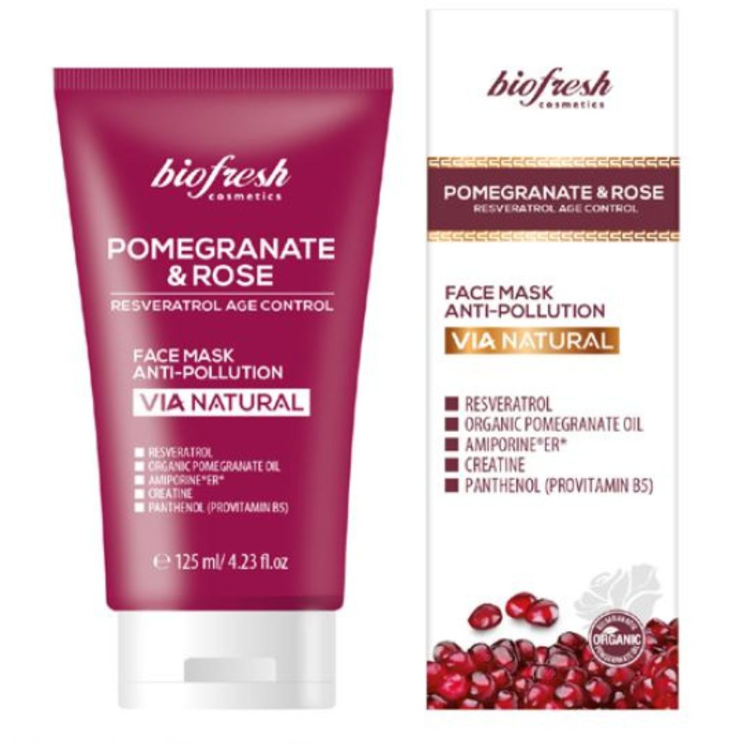 Face mask via Natural Pomegranate and Rose