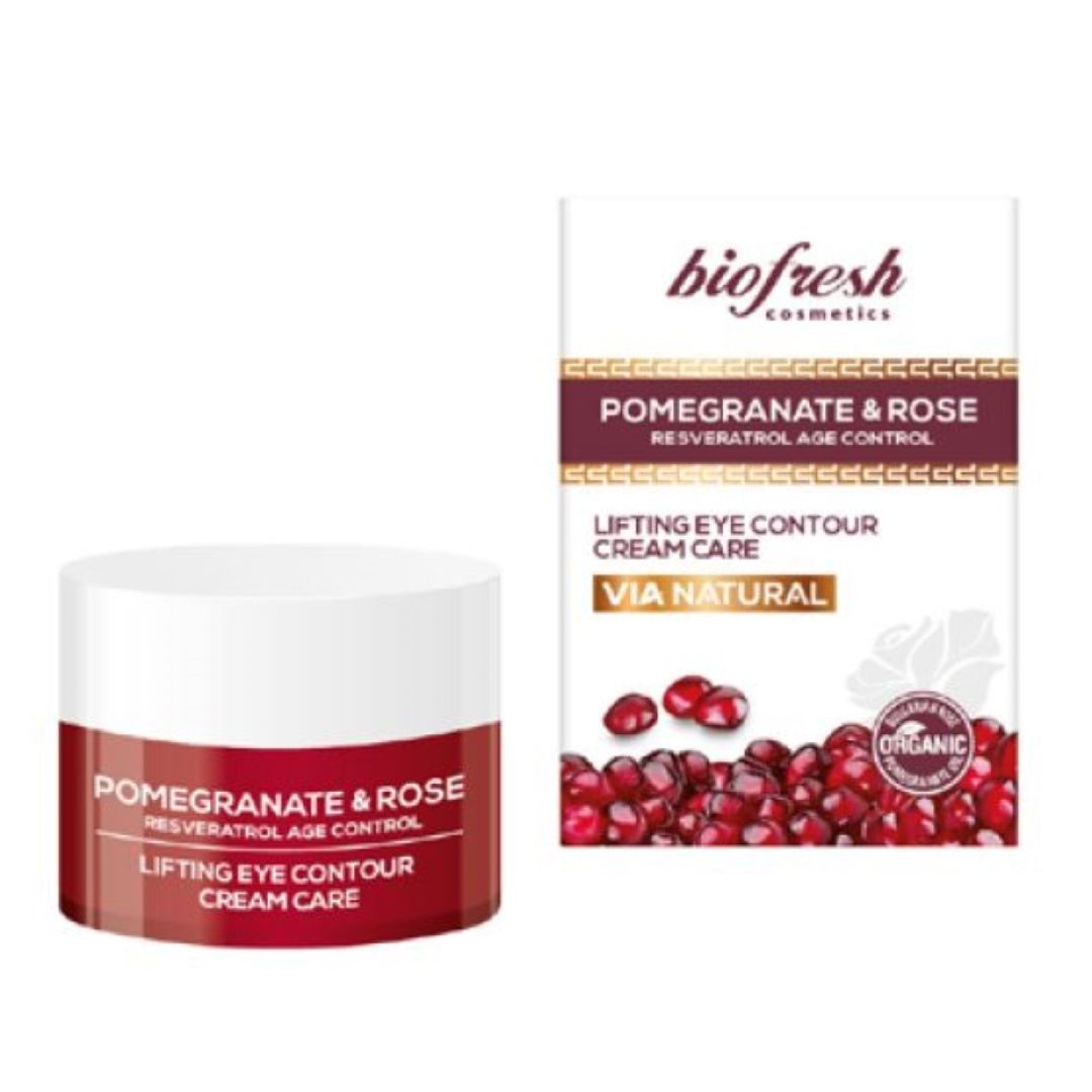 Lifting Eye Contour Face Cream with Pomegranate and Rose Via Natural
