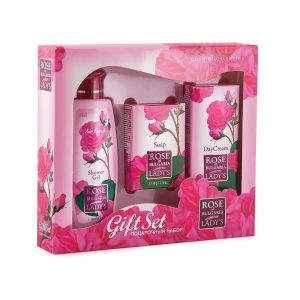 Gift Set Rose of Bulgaria for Woman Shower Gel , Hand Soap and Face Cream