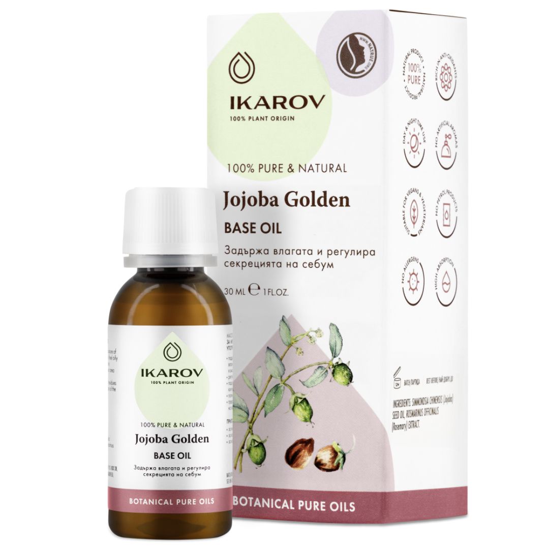 Golden Jojoba Oil for the Face, Body, Hair, and Nails Ikarov