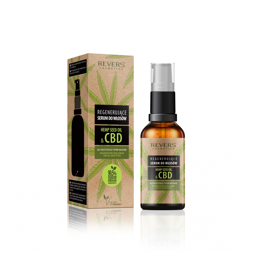 Regenerating Hair Serum with Natural CBD Hemp Oil Revers Cosmetics