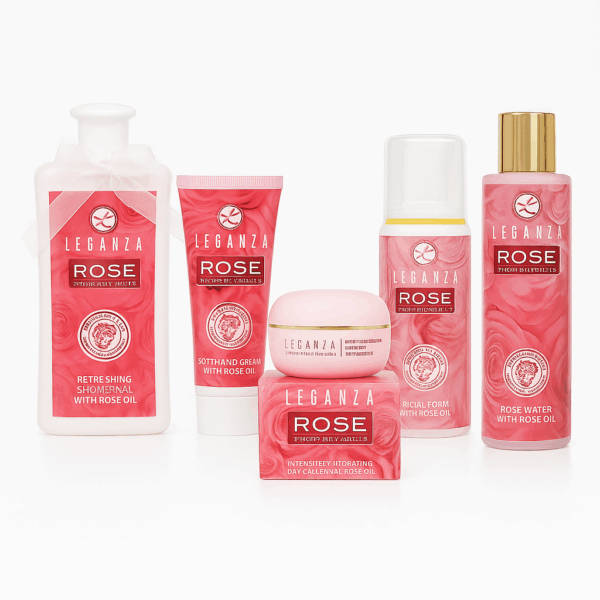 Rose Beauty Products with Rose Oil –  Five Step Care Set