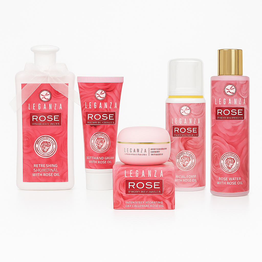 Rose Beauty Products with Rose Oil –  Five Step Care Set
