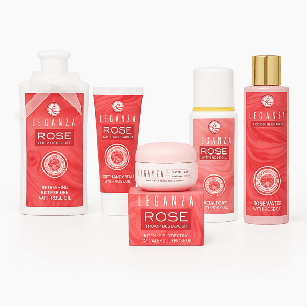 Beauty products with rose oil – Five-step skincare set